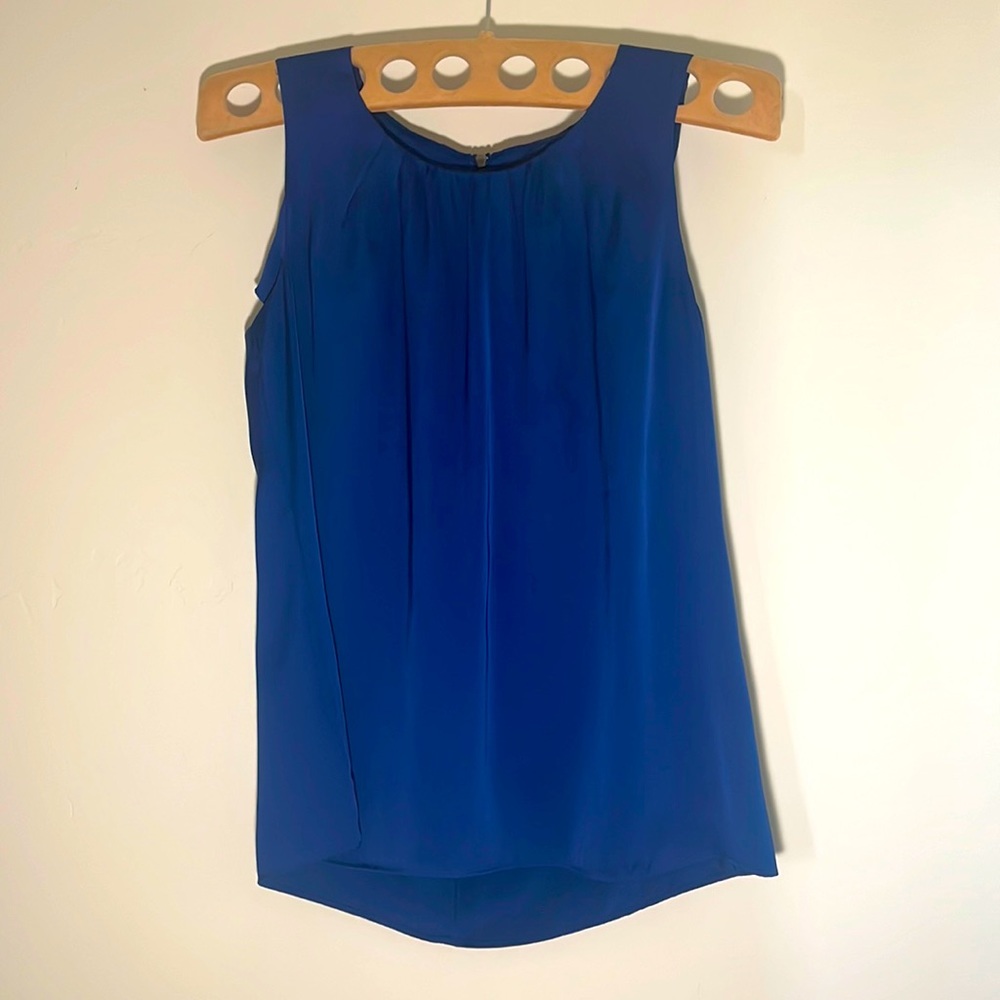 Beautiful royal blue tank by Dana Buchman size small. Sexy zipper back.